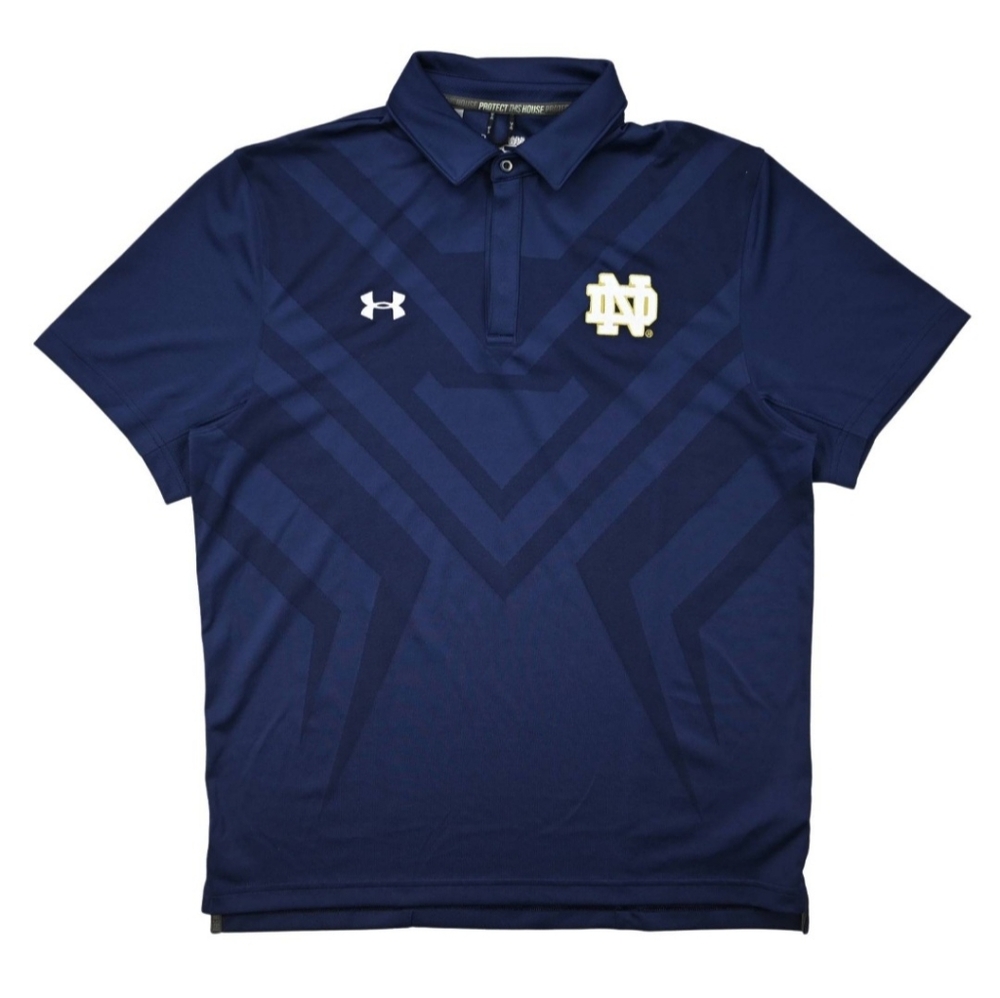 Notre Dame “Under Armour”  Loose Fit - Polo Shirt - Navy Blue - Size Large - EUC